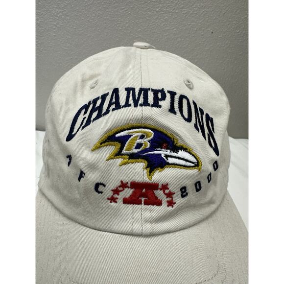 Twin Enterprises Hat NFL Champions 2000 Baltimore Ravens Adjustable Cap VTG New - Picture 2 of 8